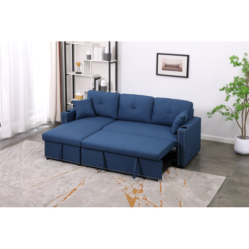 Ebern Designs Cidalino 83'' Upholstered Sleeper Sofa Chaise Ebern Designs Cidalino 83'' Upholstered Sleeper Sofa Chaise